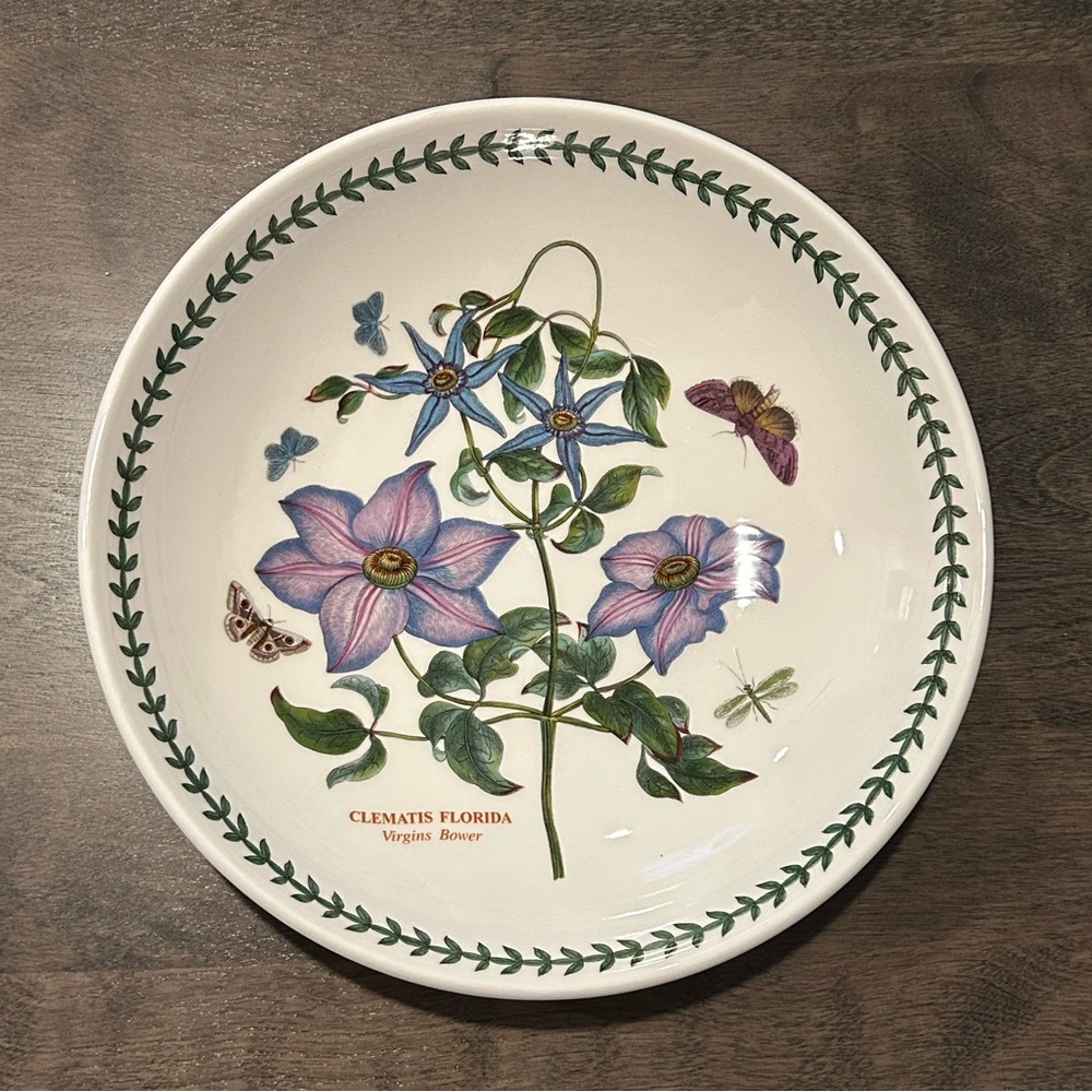 Portmeirion Botanic Garden Clematis Florida Virgins Bower 9.25” Round Pasta Bowl